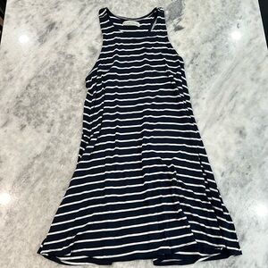 Abercrombie & Fitch Navy and white stripe racerback dress size large